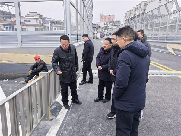 1月20日，汪凱書記到跨鐵路橋項(xiàng)目進(jìn)行調(diào)研，洪董、張總陪同。.jpg